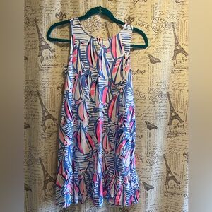Lilly Pulitzer Kristen Flounce Dress Blue Haven Pop Up Red Right Return XS